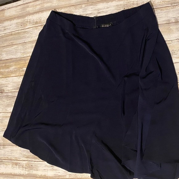 ELOQUII Navy Blue Skirt Cascade details on one dice Sz 20 NWT - Picture 2 of 8